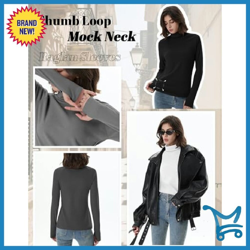 4 Pack Slim Fit Thermal Turtleneck Tops with Thumb Holes Long Sleeve - Picture 6 of 8